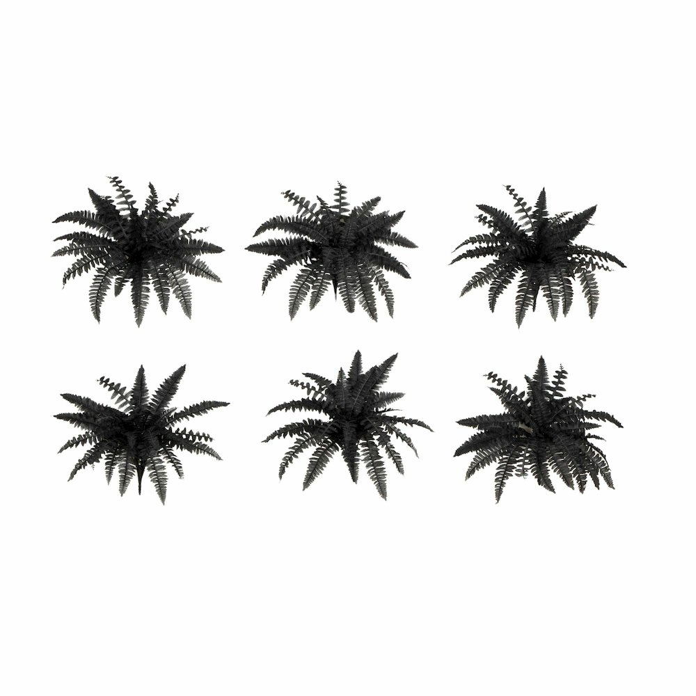 19in. Artificial Halloween Black Boston Fern - Set of 6. Picture 1
