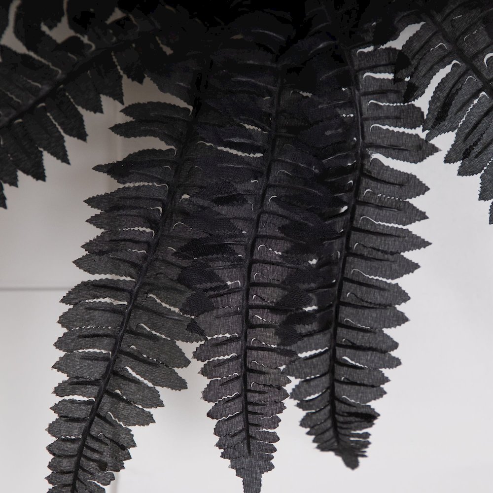 19in. Artificial Halloween Black Boston Fern - Set of 6. Picture 4