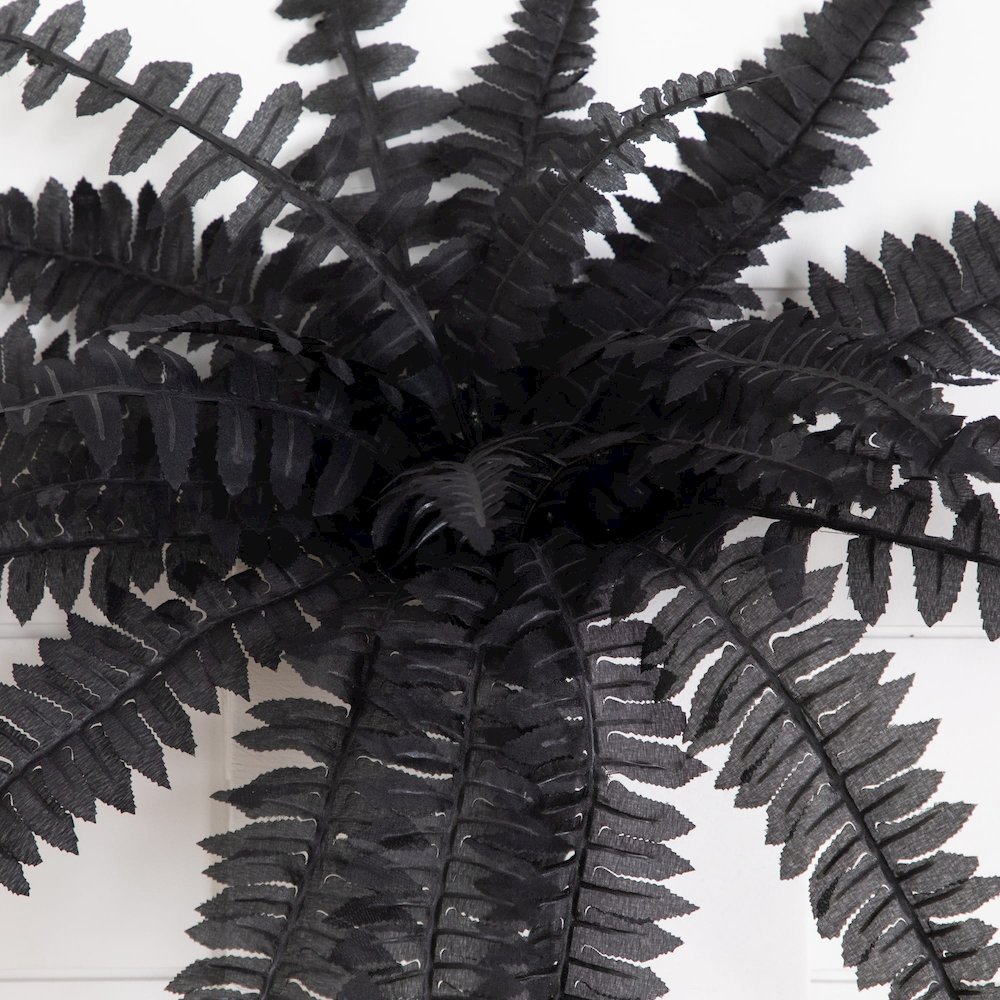 19in. Artificial Halloween Black Boston Fern - Set of 6. Picture 6