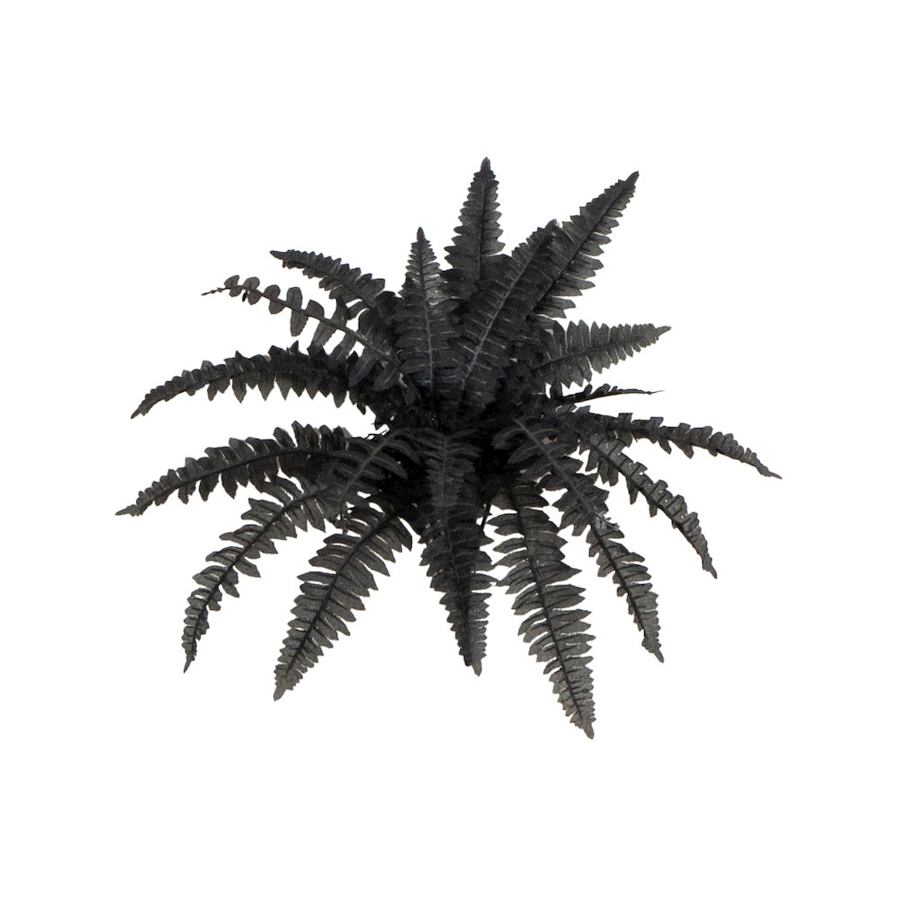 19in. Artificial Halloween Black Boston Fern - Set of 6. Picture 2