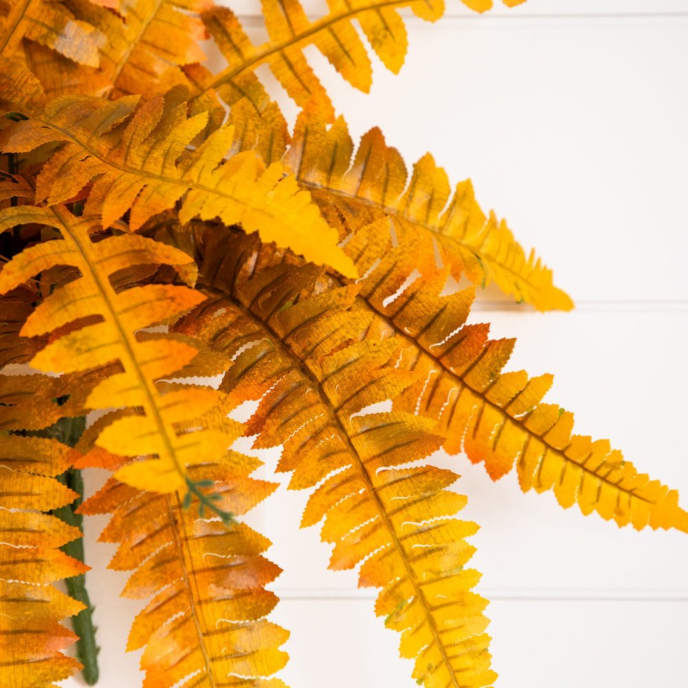 19in. Autumn Artificial Fall Boston Fern - Set of 6. Picture 6