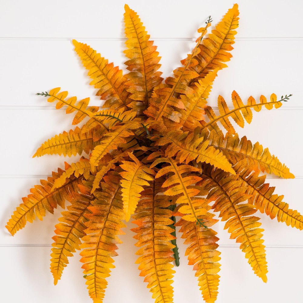 19in. Autumn Artificial Fall Boston Fern - Set of 6. Picture 4