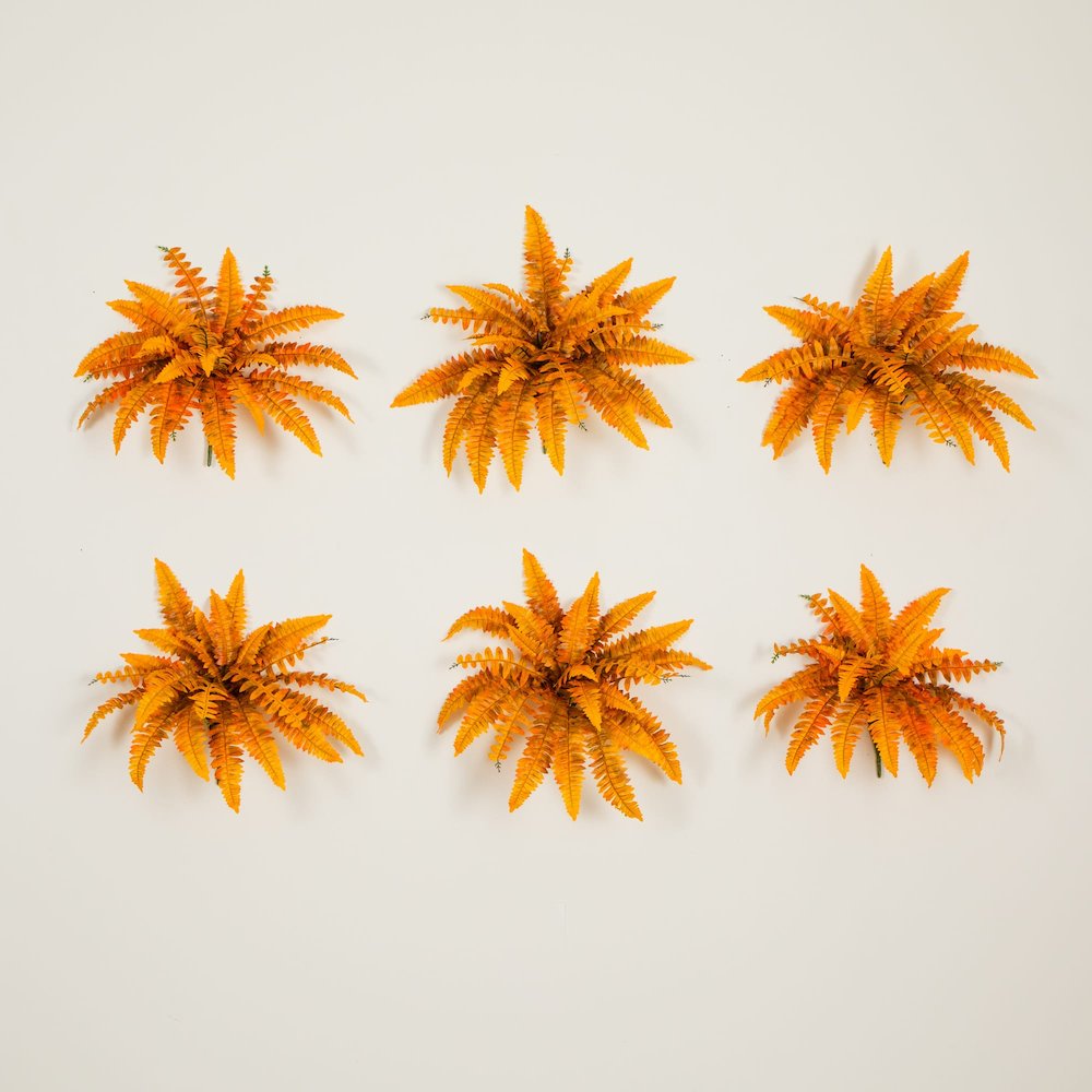 19in. Autumn Artificial Fall Boston Fern - Set of 6. Picture 3