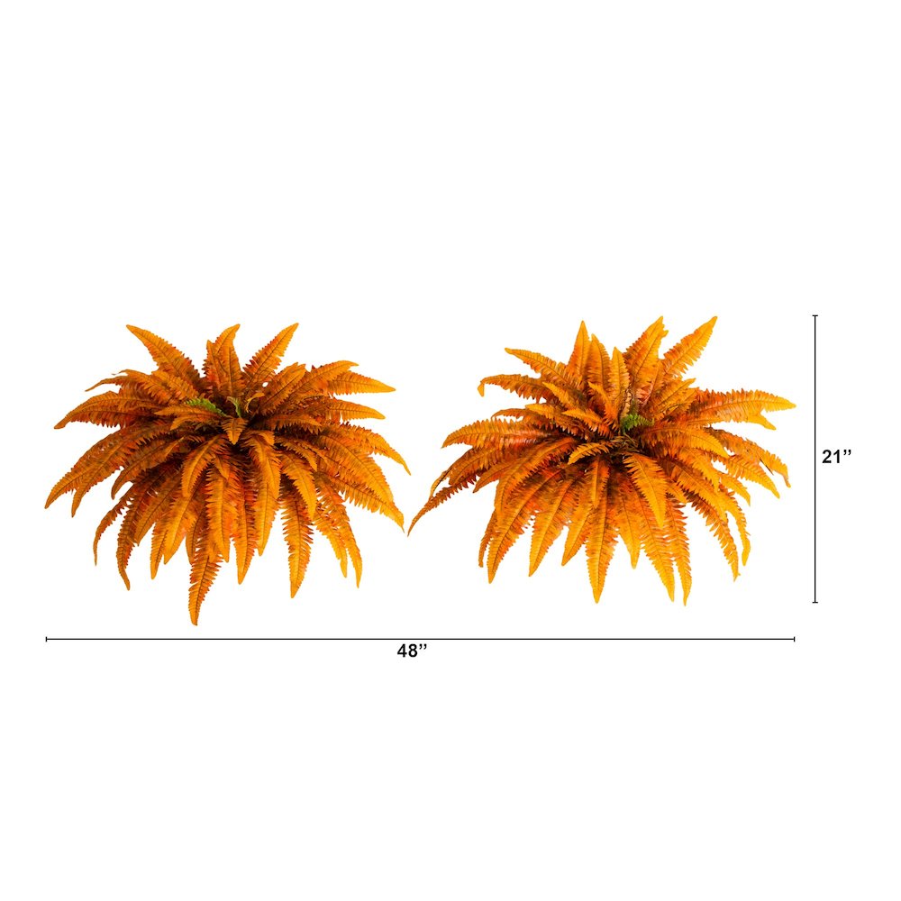 48in. Autumn Artificial Fall Boston Fern - Set of 2. Picture 2