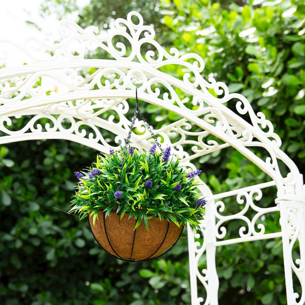 18in. UV Resistant Artificial Lavender Hanging Basket (Indoor/Outdoor). Picture 10