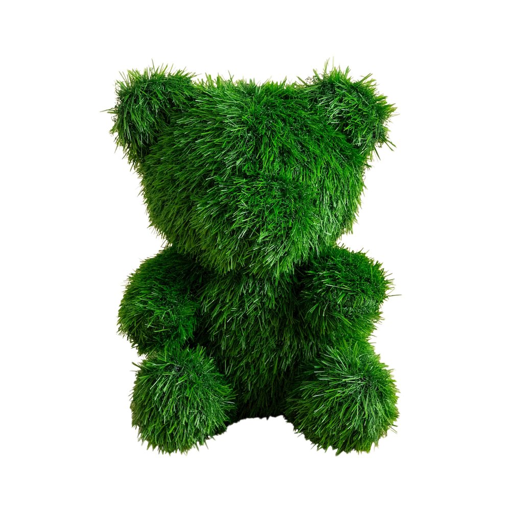 14in. UV Resistant Artificial Grass Garden Plush Topiary Bear (Indoor/Outdoor). Picture 2