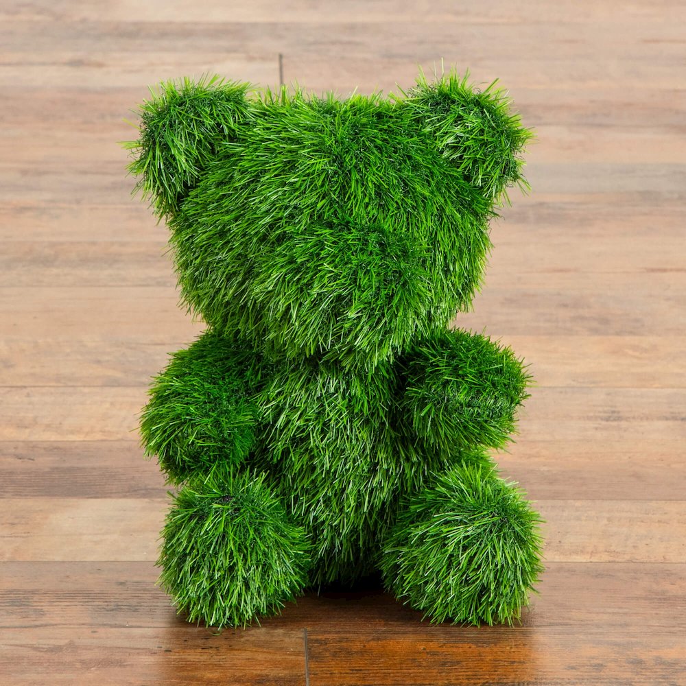 14in. UV Resistant Artificial Grass Garden Plush Topiary Bear (Indoor/Outdoor). Picture 3