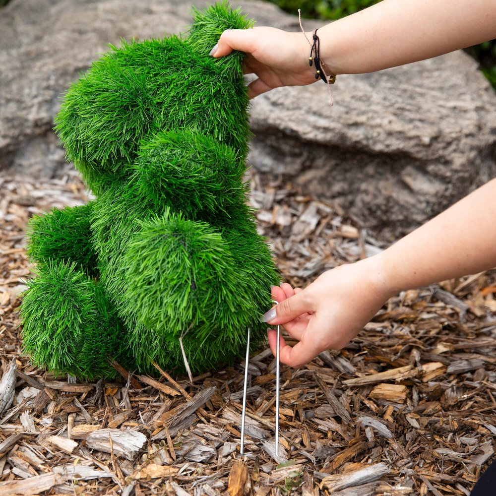 14in. UV Resistant Artificial Grass Garden Plush Topiary Bear (Indoor/Outdoor). Picture 4