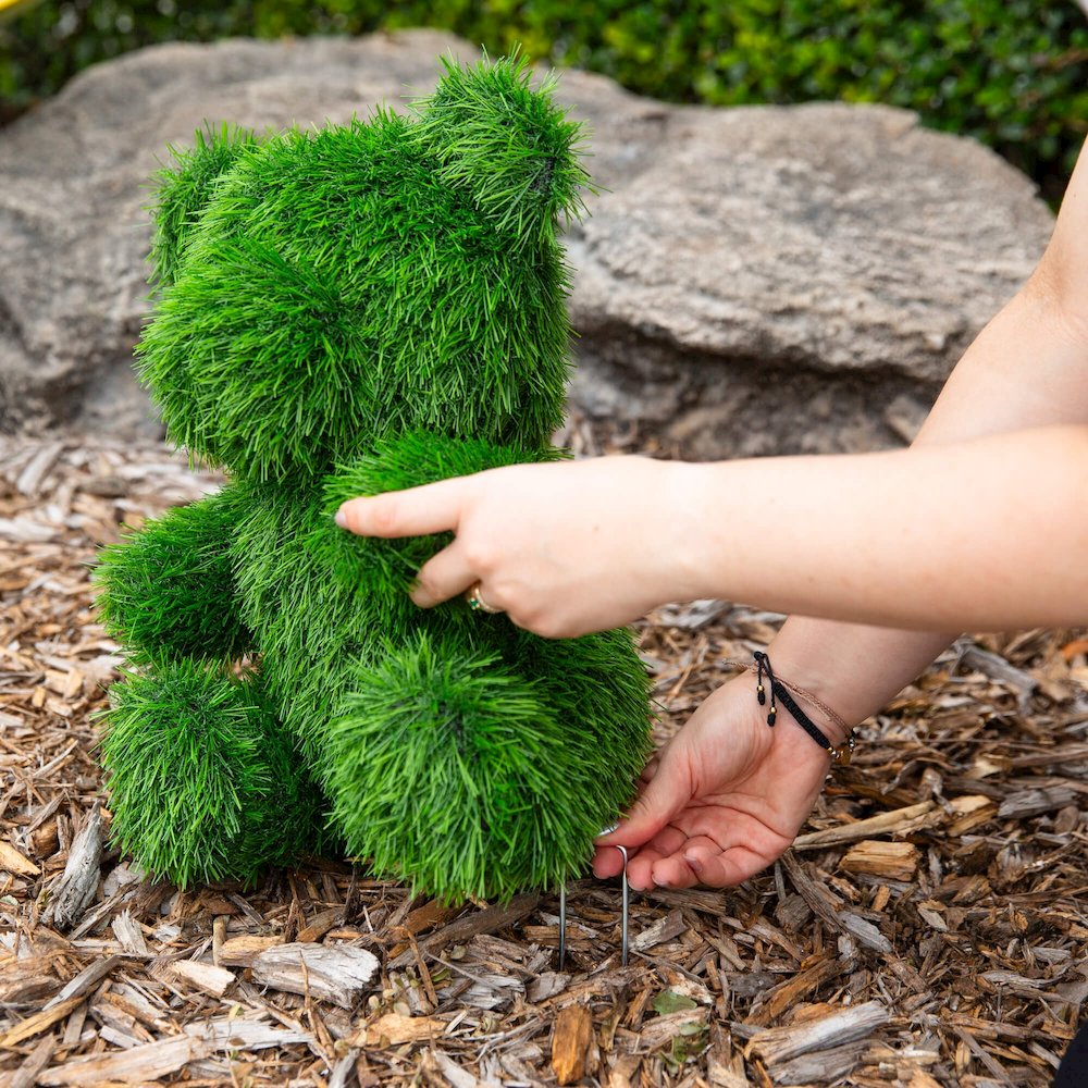 14in. UV Resistant Artificial Grass Garden Plush Topiary Bear (Indoor/Outdoor). Picture 6