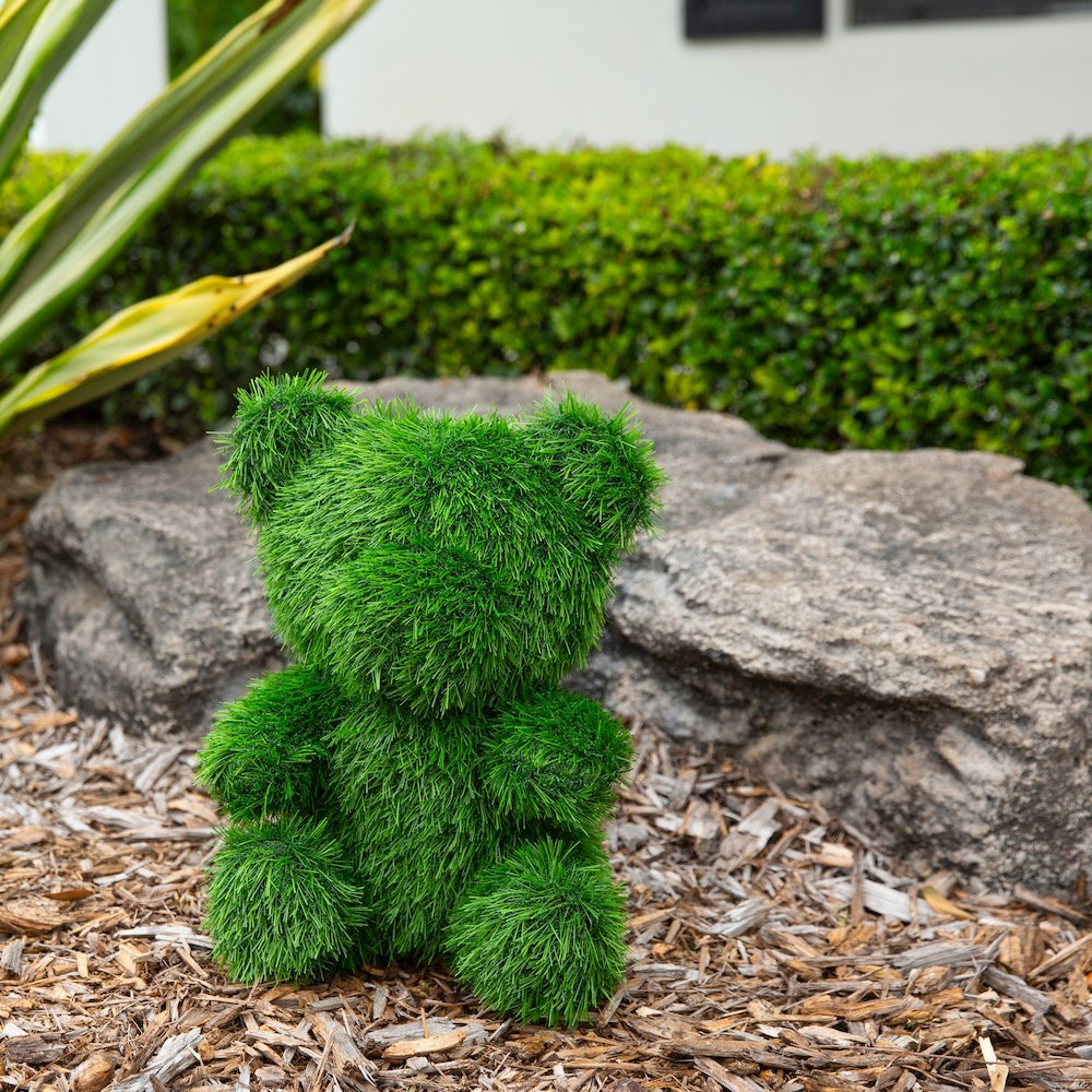 14in. UV Resistant Artificial Grass Garden Plush Topiary Bear (Indoor/Outdoor). Picture 8