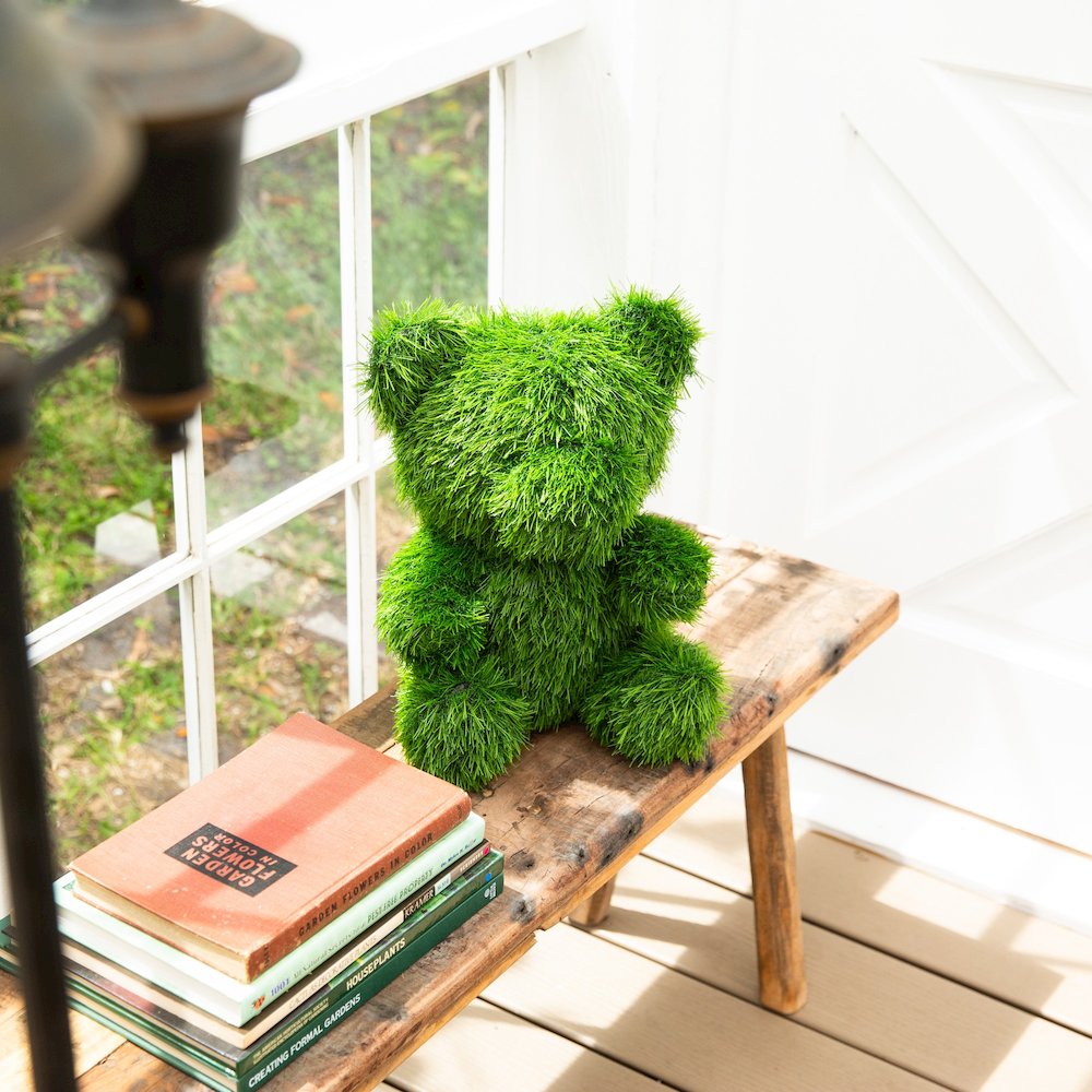 14in. UV Resistant Artificial Grass Garden Plush Topiary Bear (Indoor/Outdoor). Picture 5