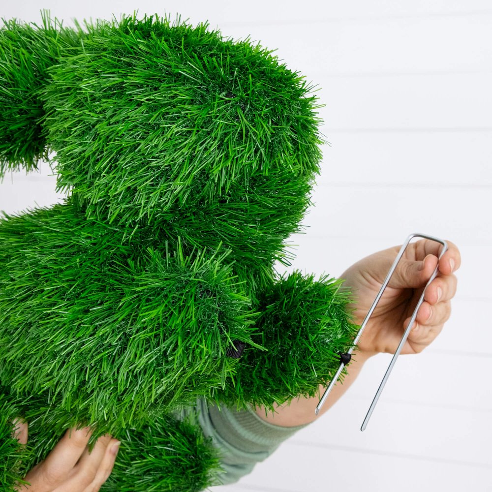 14in. UV Resistant Artificial Grass Garden Plush Topiary Bunny Rabbit. Picture 12