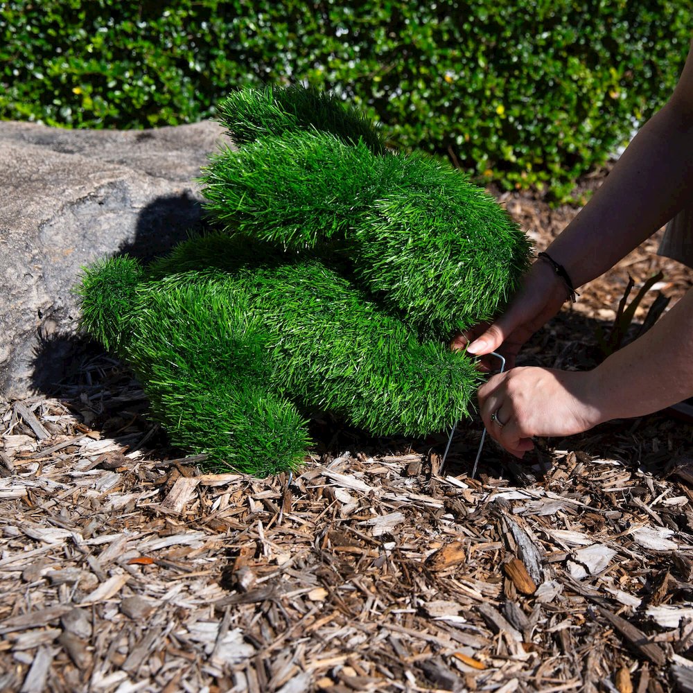14in. UV Resistant Artificial Grass Garden Plush Topiary Bunny Rabbit. Picture 4