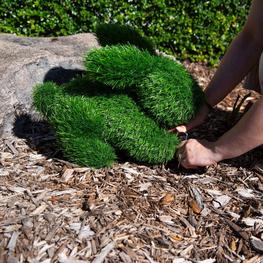 14in. UV Resistant Artificial Grass Garden Plush Topiary Bunny Rabbit. Picture 8
