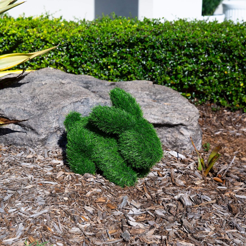 14in. UV Resistant Artificial Grass Garden Plush Topiary Bunny Rabbit. Picture 9