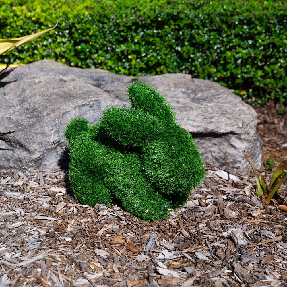 14in. UV Resistant Artificial Grass Garden Plush Topiary Bunny Rabbit. Picture 13
