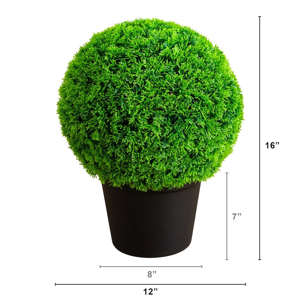16in. UV Resistant Artificial Mediterranean Cypress Topiary Plant. Picture 6