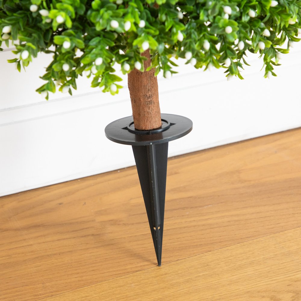 23in. UV Resistant Flowering Boxwood Topiary with Ground Stake (Indoor/Outdoor). Picture 5
