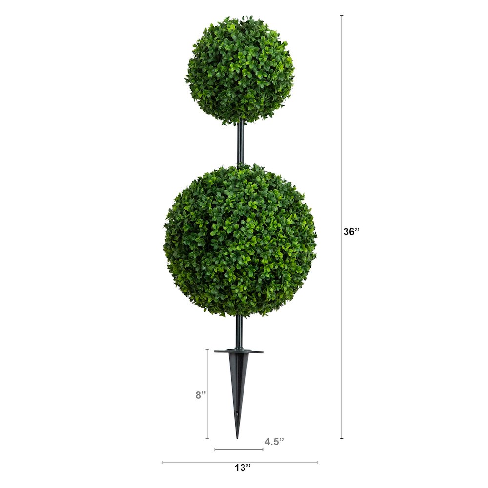 3ft. UV Resistant Boxwood Topiary with Integrated Ground Stake (Indoor/Outdoor). Picture 2