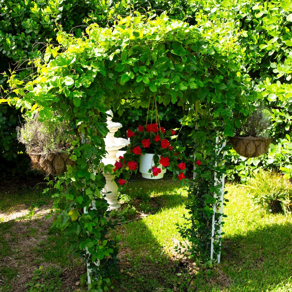 24in. UV Resistant Artificial Hibiscus Hanging Plant (Indoor/Outdoor) - Set of 2. Picture 9