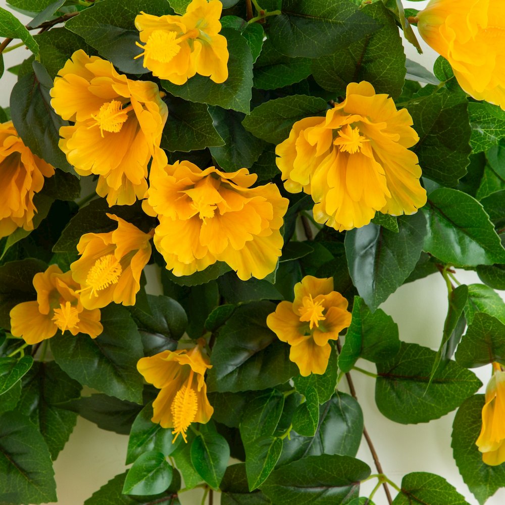 24in. UV Resistant Artificial Hibiscus Hanging Plant (Indoor/Outdoor) - Set of 2. Picture 4