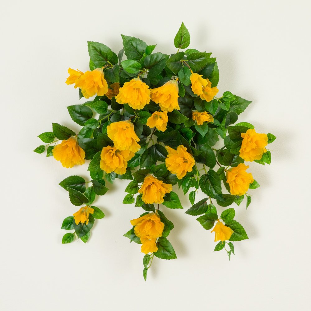 24in. UV Resistant Artificial Hibiscus Hanging Plant (Indoor/Outdoor) - Set of 2. Picture 3