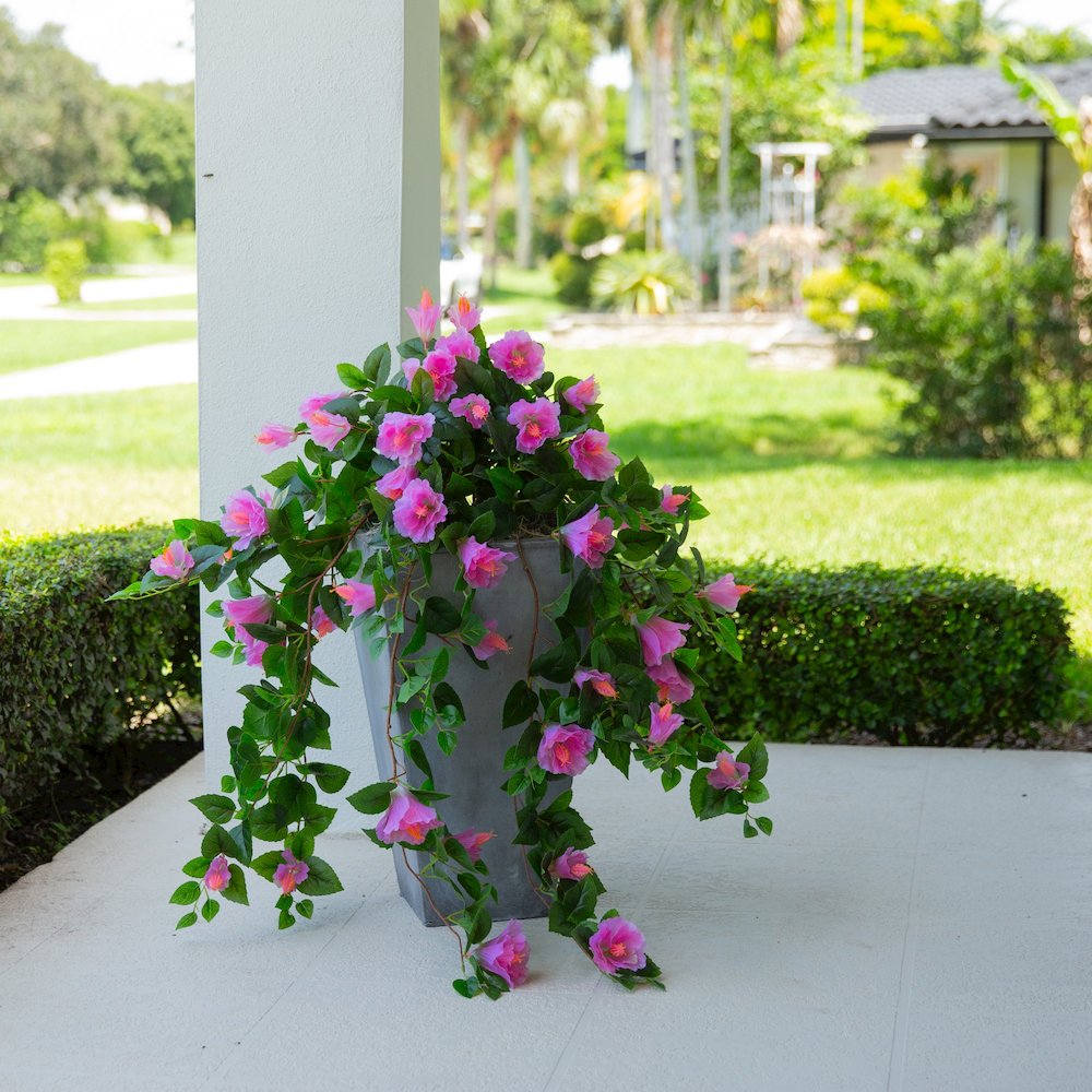 41in. UV Resistant Artificial Hibiscus Hanging Plant (Indoor/Outdoor) - Set of 2. Picture 7