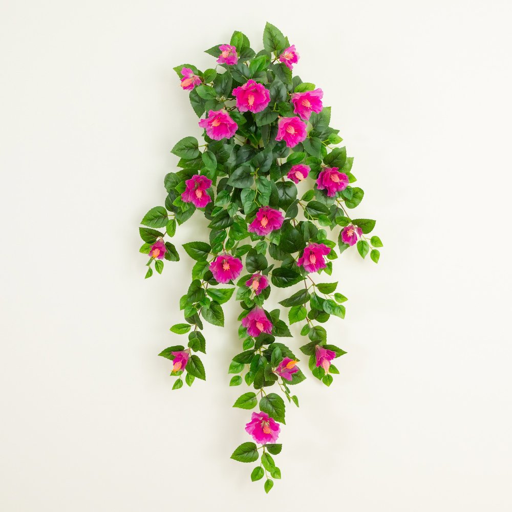 41in. UV Resistant Artificial Hibiscus Hanging Plant (Indoor/Outdoor) - Set of 2. Picture 3