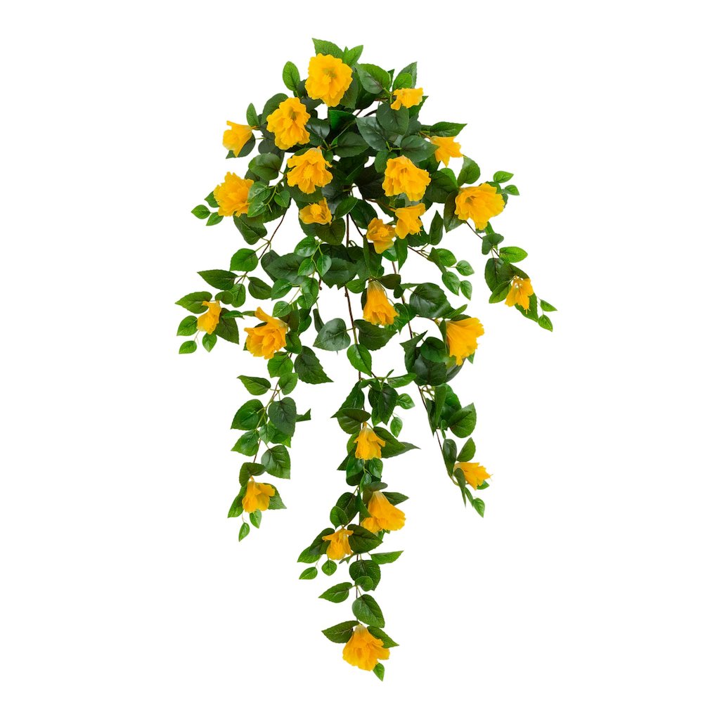 41in. UV Resistant Artificial Hibiscus Hanging Plant (Indoor/Outdoor) - Set of 2. Picture 5