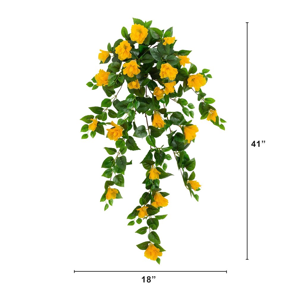 41in. UV Resistant Artificial Hibiscus Hanging Plant (Indoor/Outdoor) - Set of 2. Picture 2