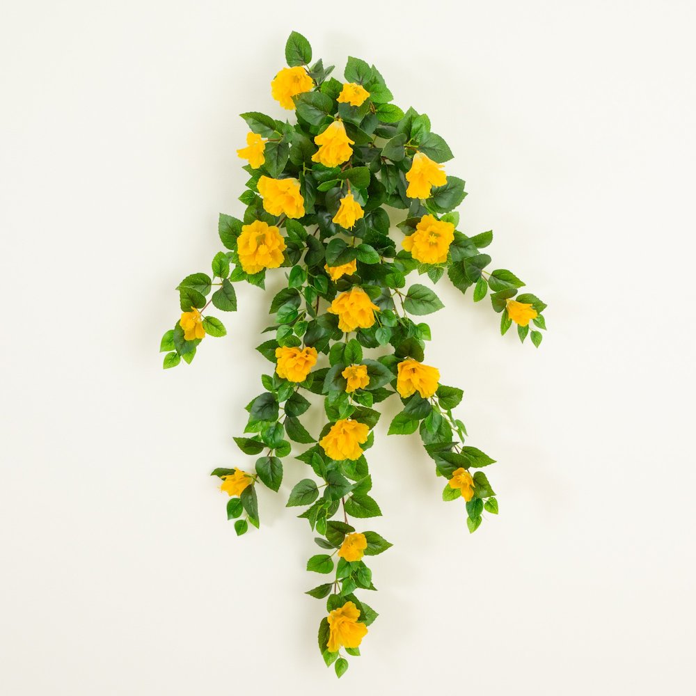 41in. UV Resistant Artificial Hibiscus Hanging Plant (Indoor/Outdoor) - Set of 2. Picture 3