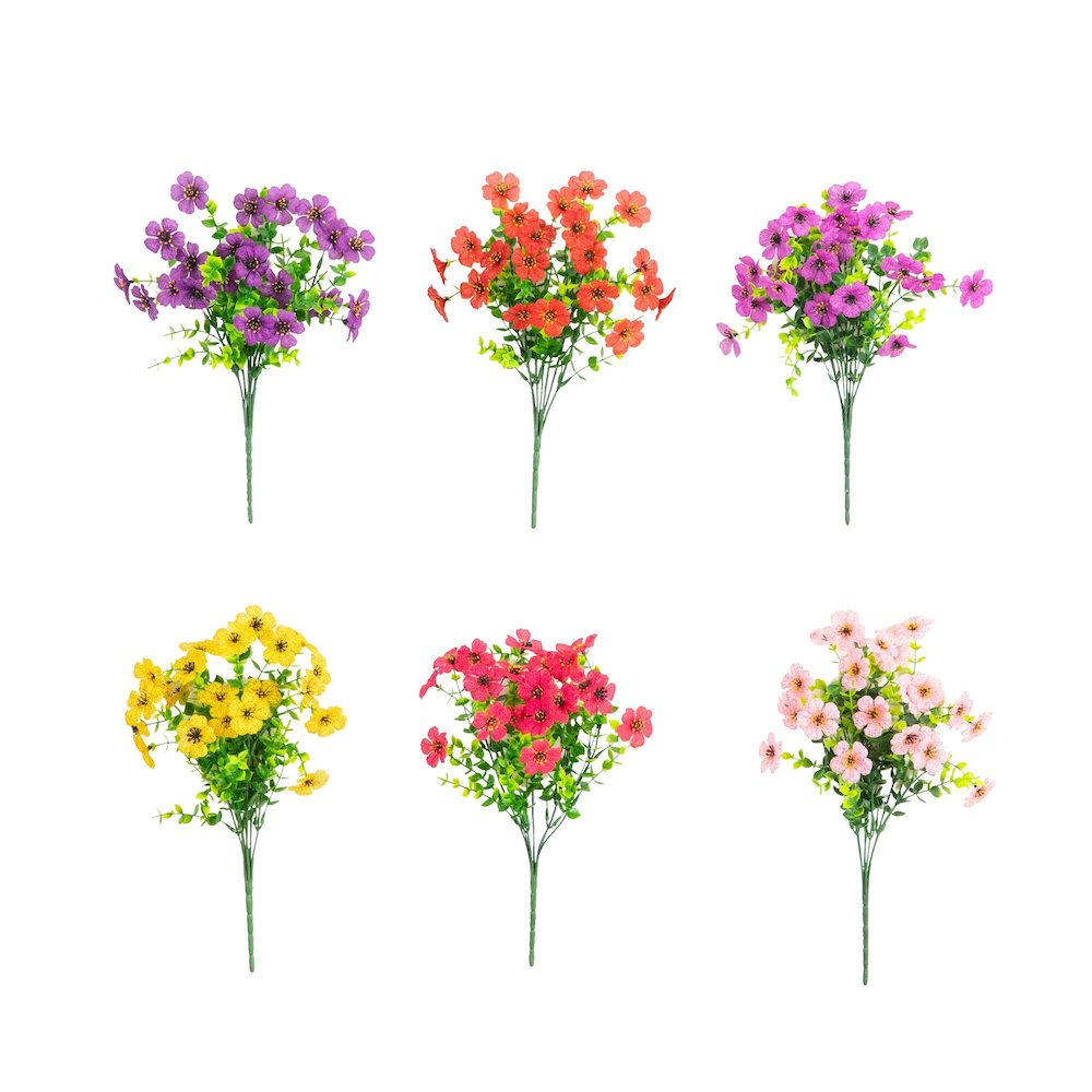 13in. UV Resistant Artificial Daisy Bush (Indoor/Outdoor) - Set of 12. Picture 7