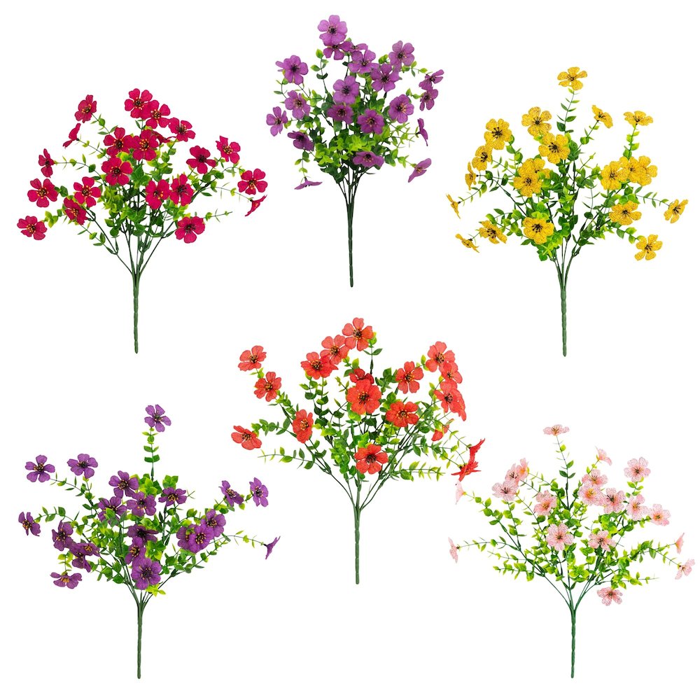 13in. UV Resistant Artificial Daisy Bush (Indoor/Outdoor) - Set of 12. Picture 6