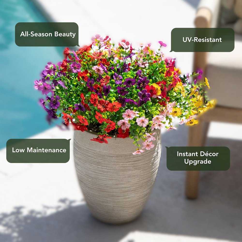 13in. UV Resistant Artificial Daisy Bush (Indoor/Outdoor) - Set of 12. Picture 11