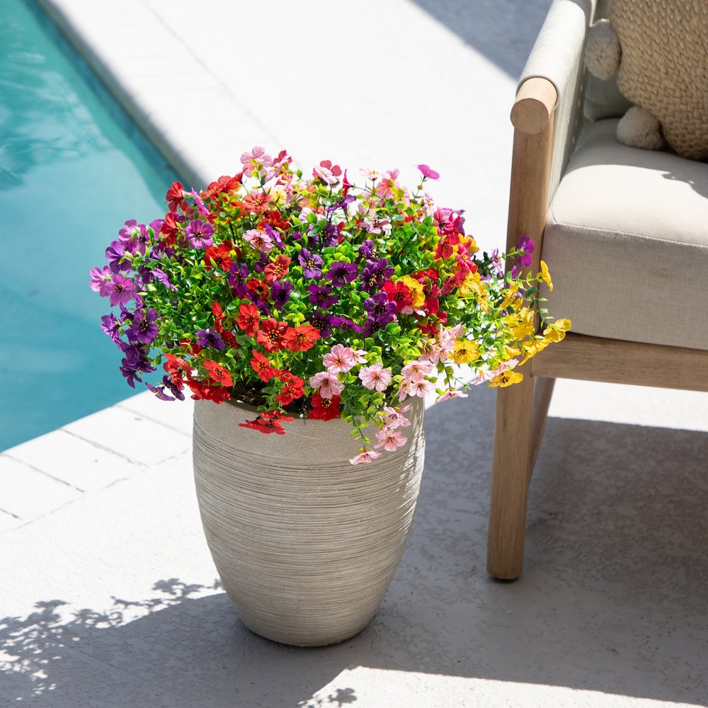 13in. UV Resistant Artificial Daisy Bush (Indoor/Outdoor) - Set of 12. Picture 9
