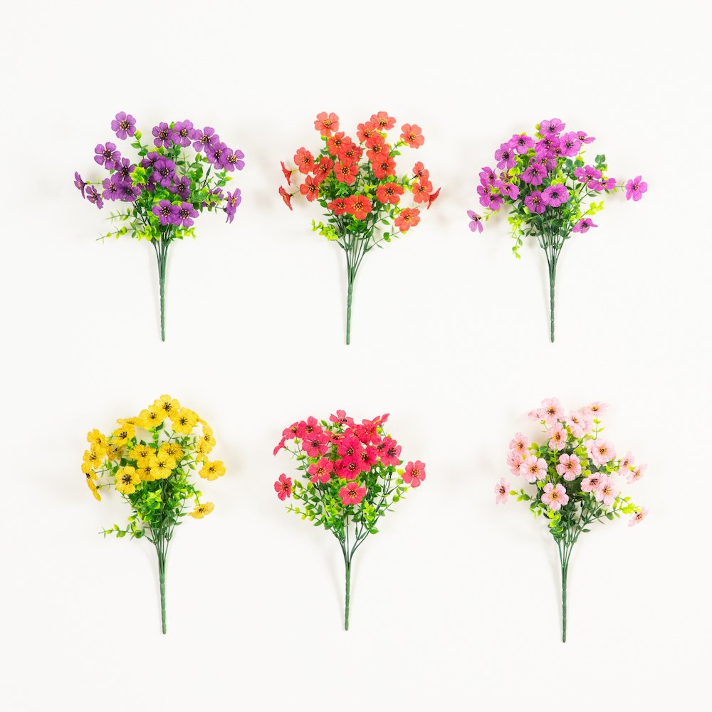 13in. UV Resistant Artificial Daisy Bush (Indoor/Outdoor) - Set of 12. Picture 3