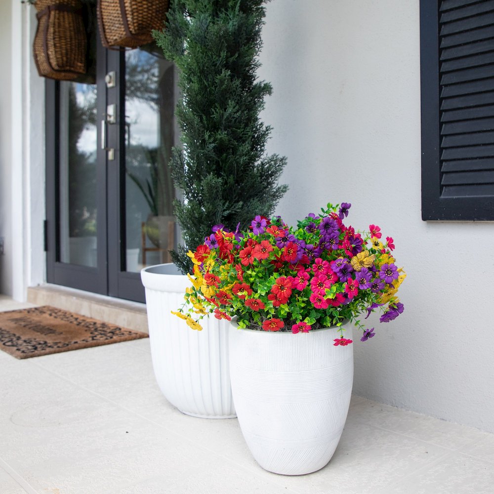 13in. UV Resistant Artificial Daisy Bush (Indoor/Outdoor) - Set of 12. Picture 6