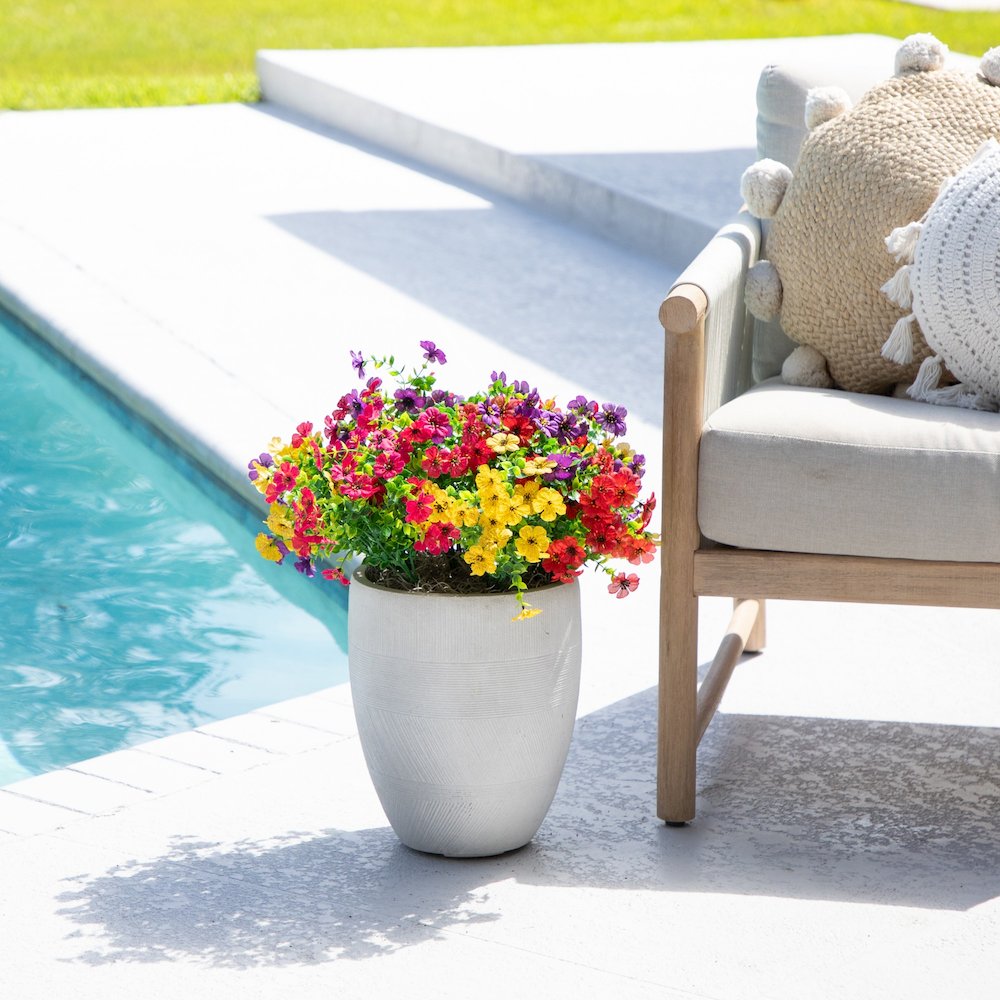 13in. UV Resistant Artificial Daisy Bush (Indoor/Outdoor) - Set of 12. Picture 8