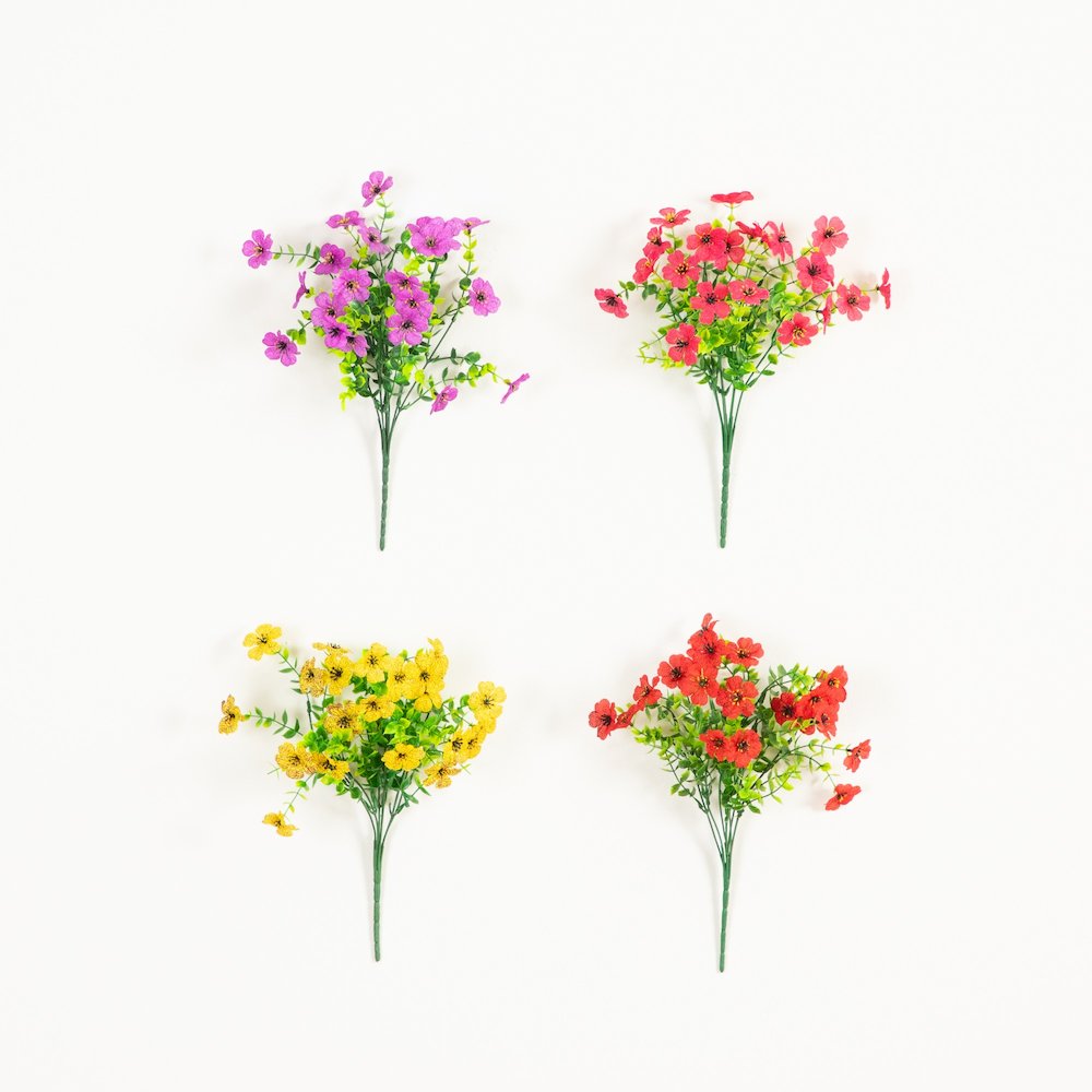 13in. UV Resistant Artificial Daisy Bush (Indoor/Outdoor) - Set of 12. Picture 4