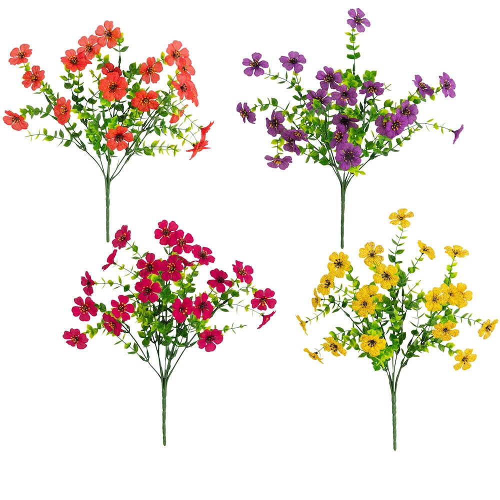 13in. UV Resistant Artificial Daisy Bush (Indoor/Outdoor) - Set of 12. Picture 3