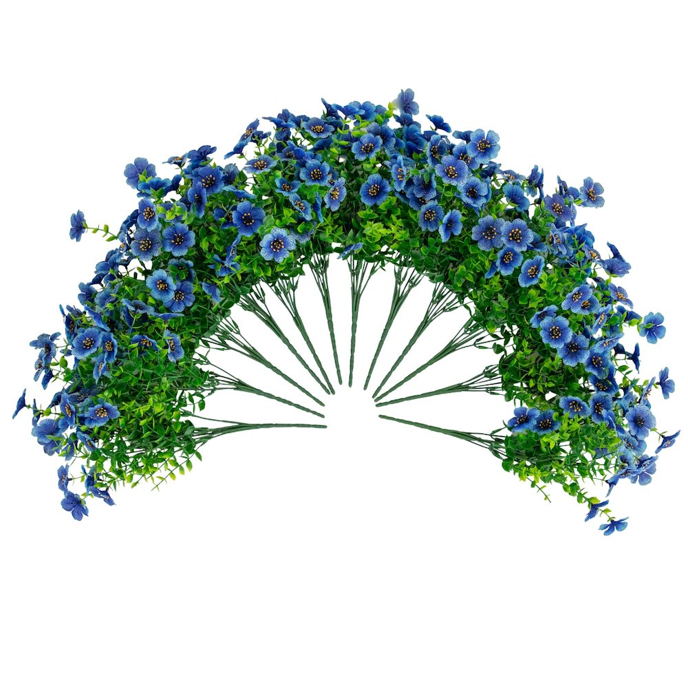 13in. UV Resistant Artificial Daisy Bush (Indoor/Outdoor) - Set of 12. Picture 1
