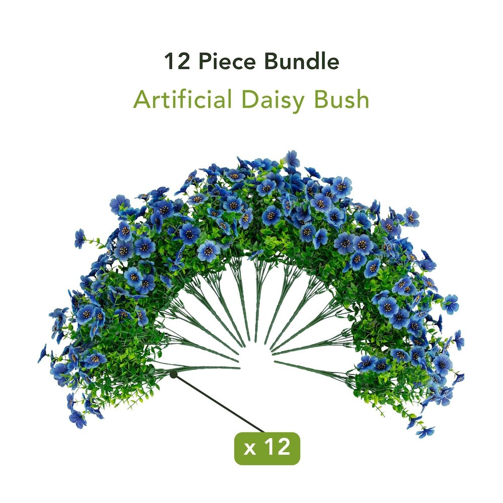 13in. UV Resistant Artificial Daisy Bush (Indoor/Outdoor) - Set of 12. Picture 8