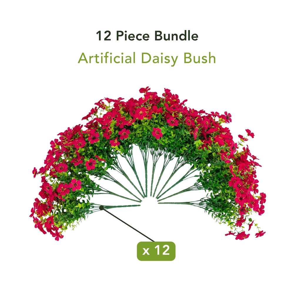 13in. UV Resistant Artificial Daisy Bush (Indoor/Outdoor) - Set of 12. Picture 7