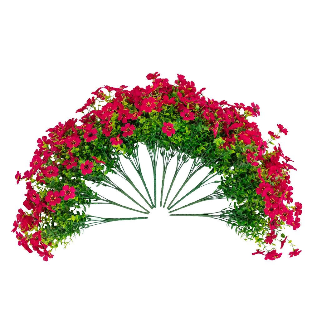 13in. UV Resistant Artificial Daisy Bush (Indoor/Outdoor) - Set of 12. Picture 1