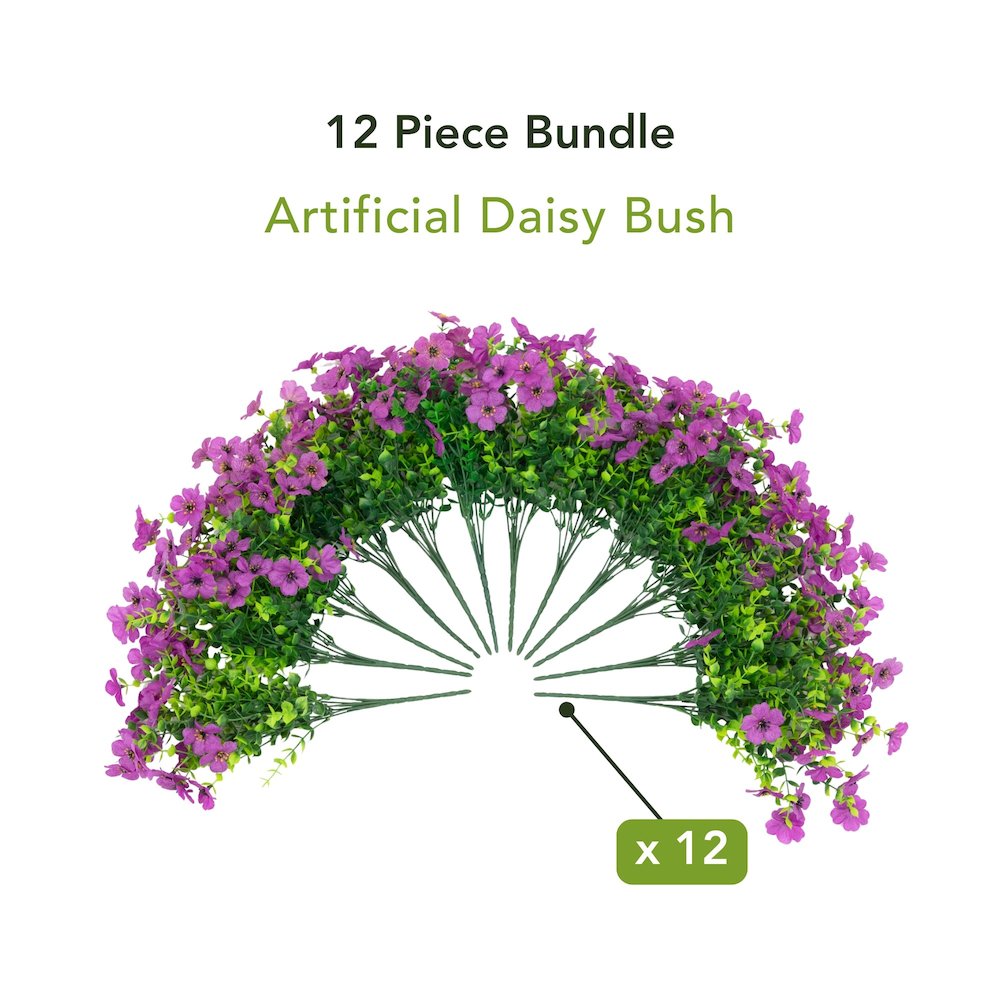 13in. UV Resistant Artificial Daisy Bush (Indoor/Outdoor) - Set of 12. Picture 7