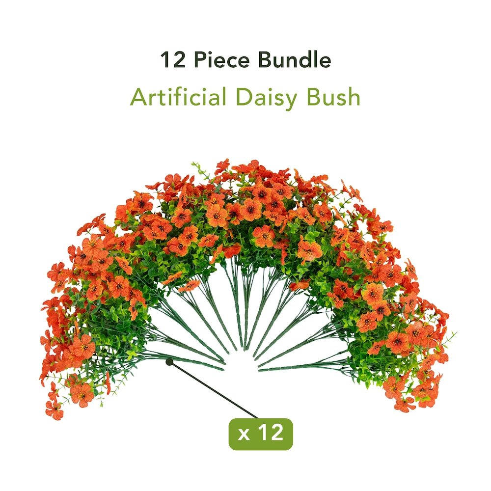 13in. UV Resistant Artificial Daisy Bush (Indoor/Outdoor) - Set of 12. Picture 8