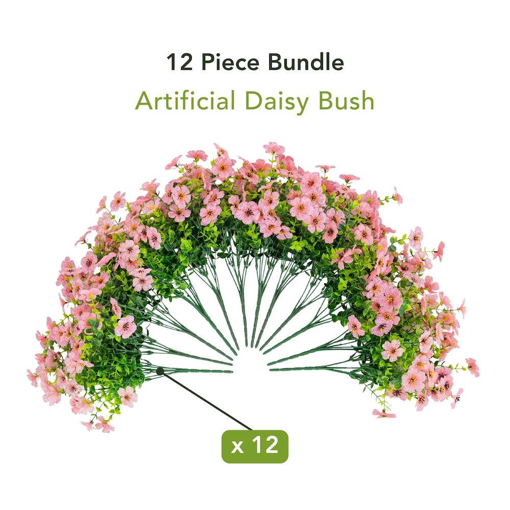 13in. UV Resistant Artificial Daisy Bush (Indoor/Outdoor) - Set of 12. Picture 9