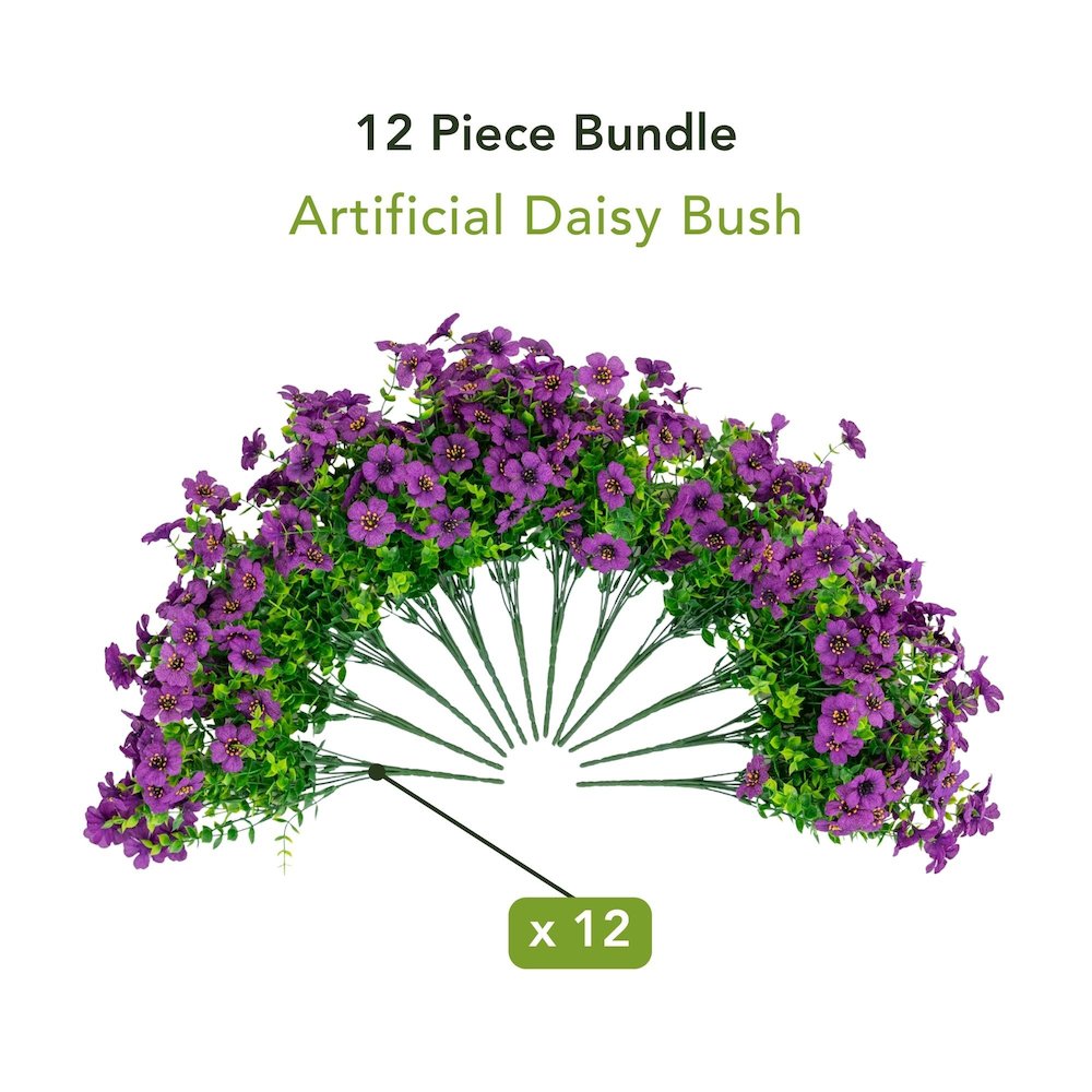 13in. UV Resistant Artificial Daisy Bush (Indoor/Outdoor) - Set of 12. Picture 9