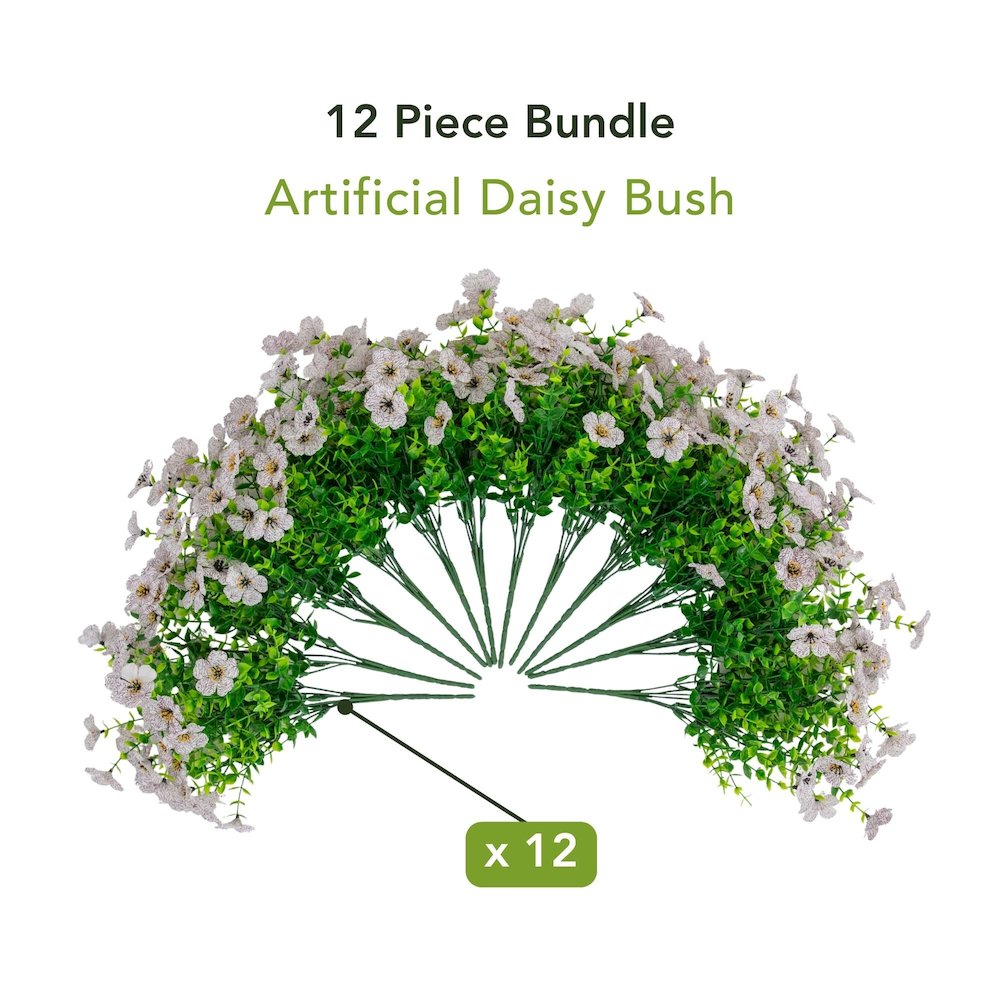 13in. UV Resistant Artificial Daisy Bush (Indoor/Outdoor) - Set of 12. Picture 9