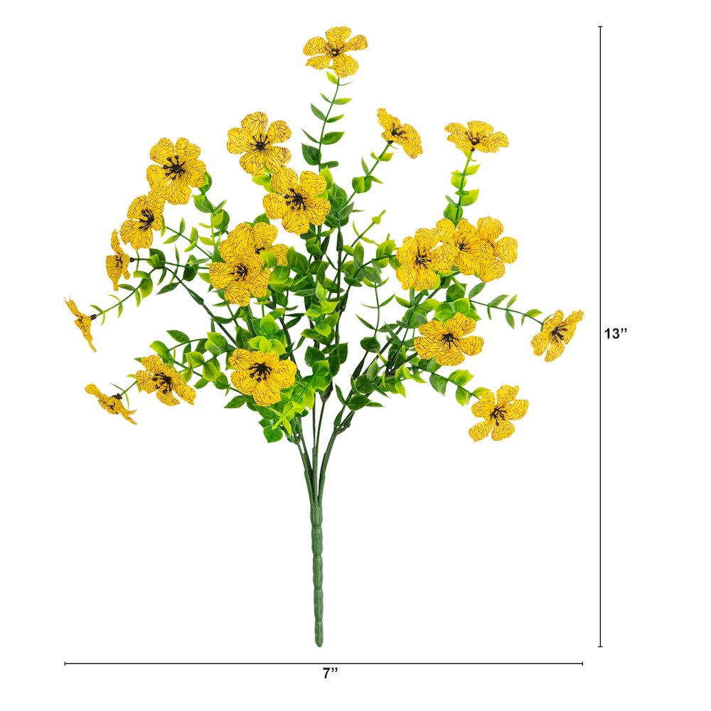 13in. UV Resistant Artificial Daisy Bush (Indoor/Outdoor) - Set of 12. Picture 2